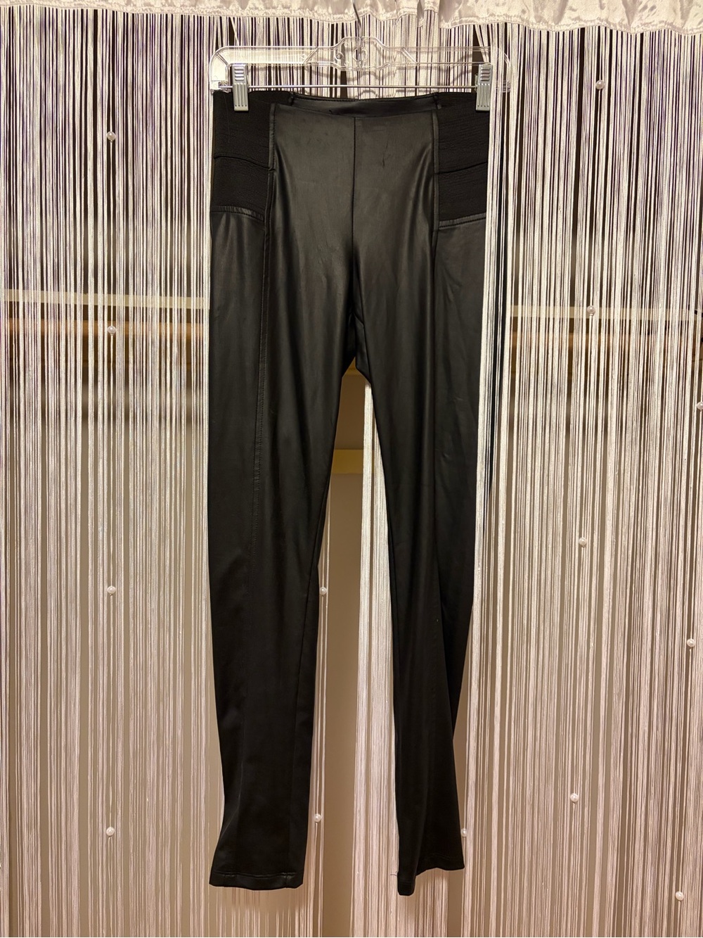 Timing Black High Waisted Black Leather Leggings